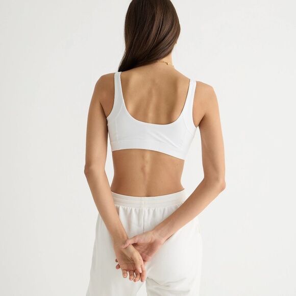 J. Crew CloudStretch Scoopneck Sports Bra in White - Picture 2 of 7